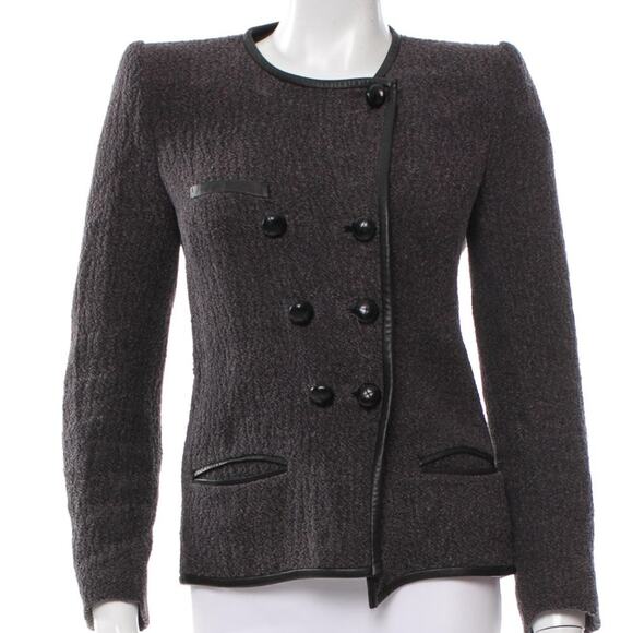 Isabel Marant Jackets & Blazers - Isabel Marant Black Double Breasted Collarless Button Front Blazer Jacket